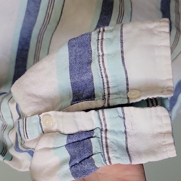 Gap Coastal Grandma linen blend striped button down shirt XXL - Picture 7 of 7